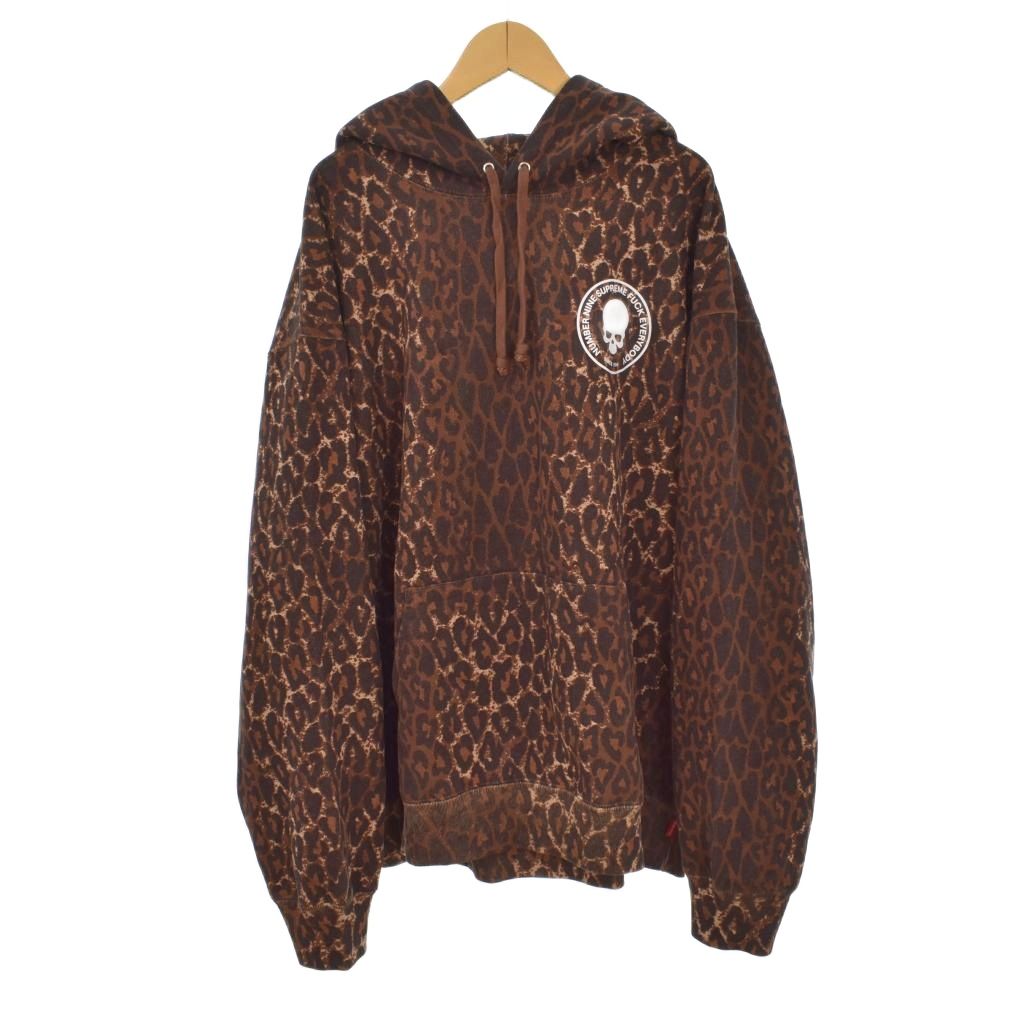 【中古】シュプリーム SUPREME ナンバーナイン Number Nine 25FW Hooded Sweatshirt プルオーバー パーカー フーディー レオパード XL 茶 ブラウン メンズ 【ベクトル 古着】 260418｜ブランド古着の買取販売ベクトル