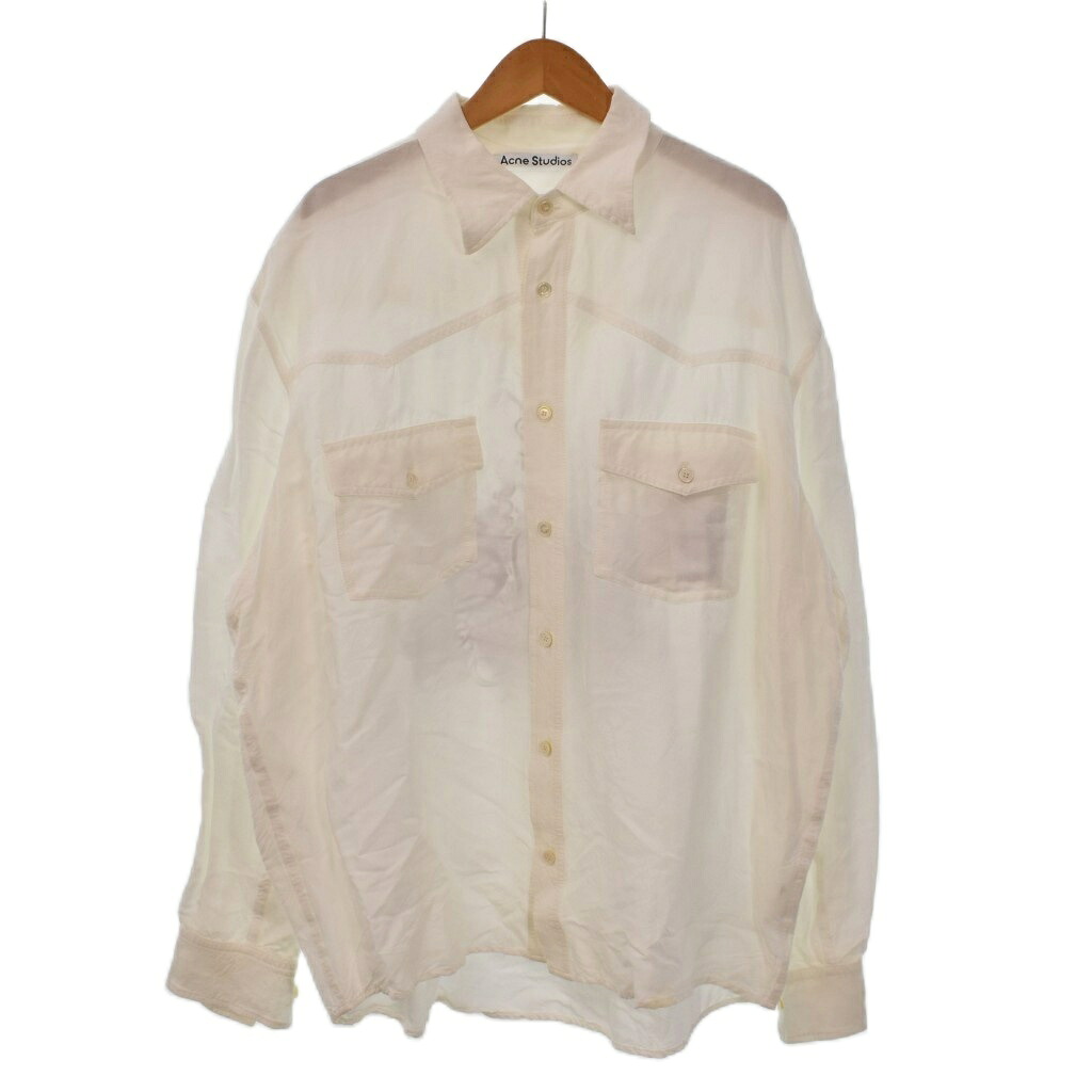 【中古】アクネ ストゥディオズ Acne Studios シャツ 長袖 ボタンアップ バックプリント 襟付き 胸ポケット 48 白 ホワイト FN-MN-SHIR000699 ☆AA★ メンズ 【ベクトル 古着】 260502｜ブランド古着の買取販売ベクトル