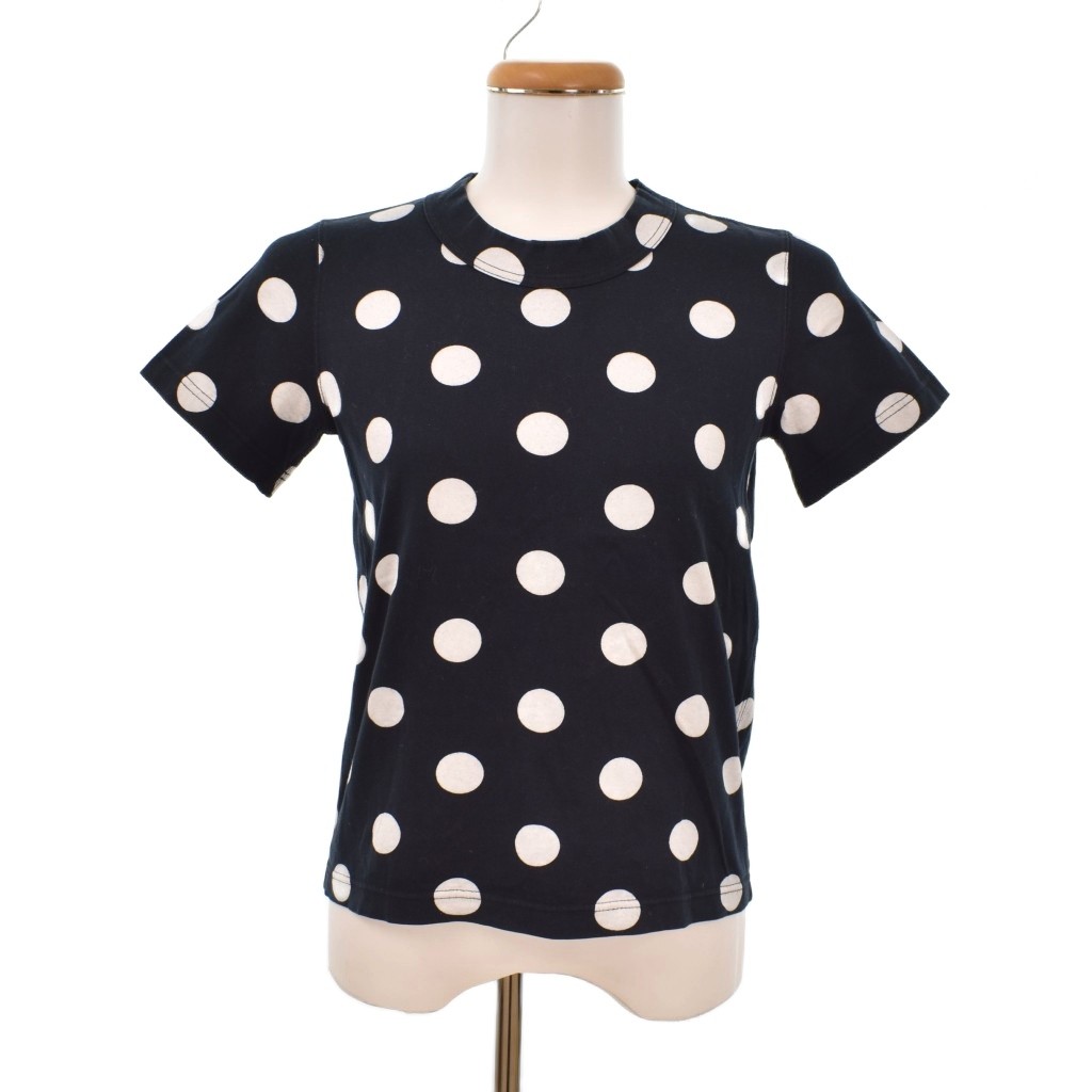 【中古】ジュンヤワタナベ JUNYA WATANABE COMME des GARCONS ティーシャツ 半袖 一点柄 水玉飾り付け 労働者の一団のど首 ティーシャツ S 黒 黒いこと 白 白いこと JK-T048 レディース 【ベクター 古着】 260514 Tシャツ・カットソー-メンズファッション-トップス
