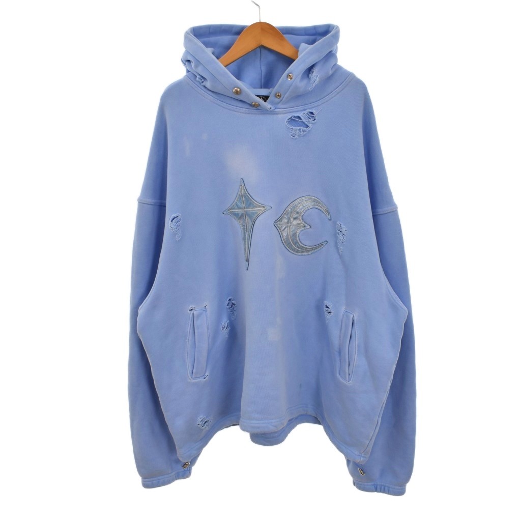 【中古】サグクラブ Thug Club 69着限定 TC ROCK パーカー フーディー ダメージ加工 2 青 ブルー TC24SS0403 メンズ 【ベクトル 古着】 260606|ブランド古着の買取販売ベクトル