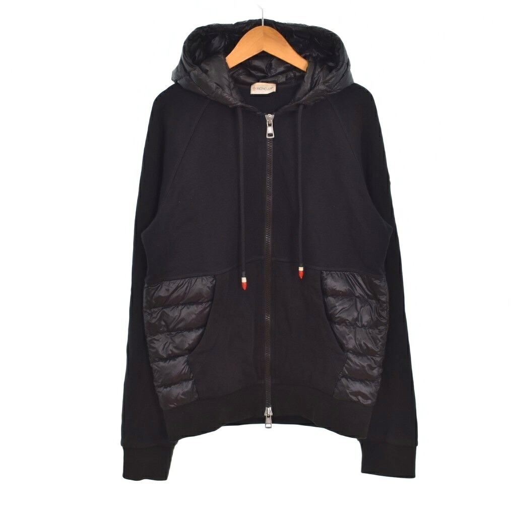 【中古】モンク軌跡 MONCLER MAGLIA CARDIGAN ダウンジップパーカー 落ちこむ上衣 汗水うつり変わり M 黒 黒いこと D20918400600 80985 ☆AA★ メンズ 【ベクター 古着】 260606