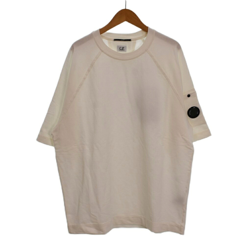 【中古】シーピーカンパニー C.P.COMPANY LIGHT FLEECE SHORT SLEEVE SWEATSHIRT プルオーバー 半袖 水晶体 無地 M 白 白いこと 20CMSS034A 002246G メンズ 【ベクター 古着】 260619