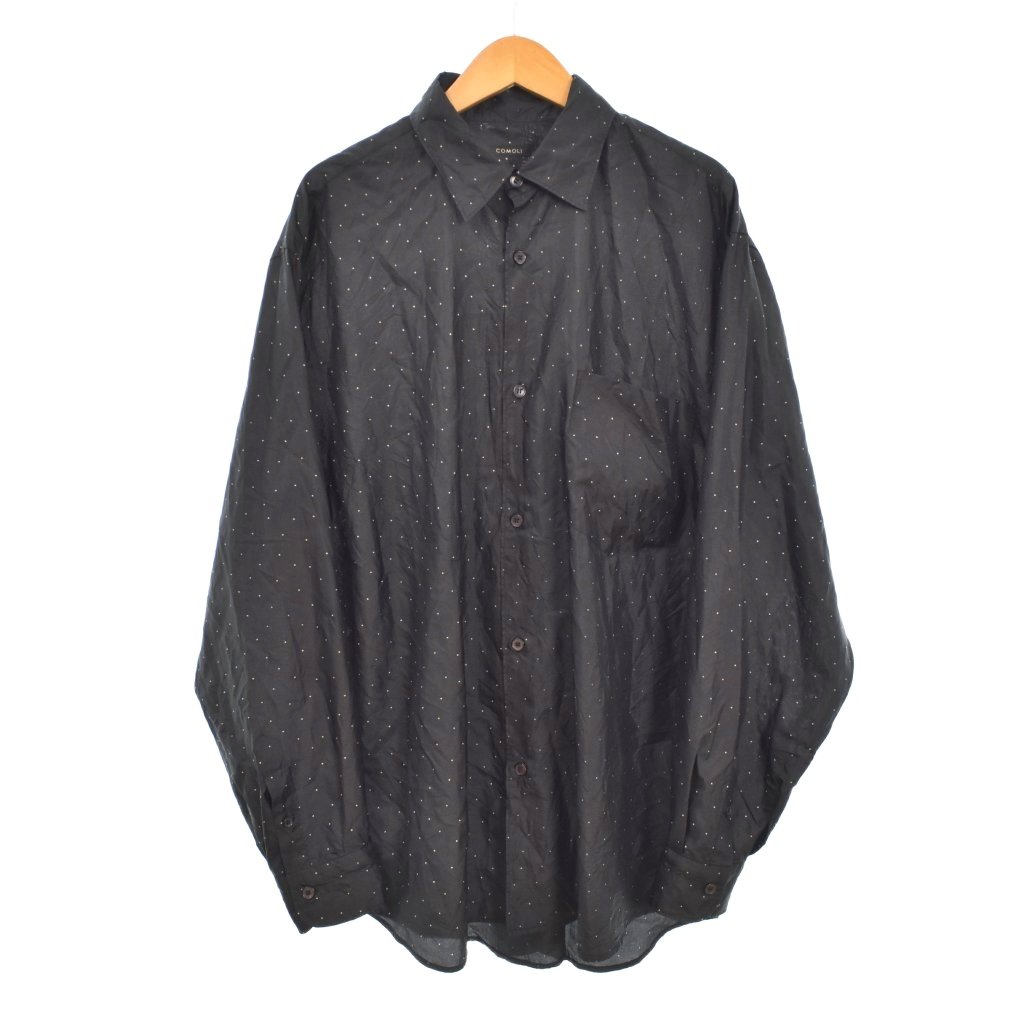 【中古】コモリ COMOLI 25SS シルクドット コモリシャツ 長袖 1 黒 ブラック B01-02015 メンズ 【ベクトル 古着】 260711｜ブランド古着の買取販売ベクトル 30,485円