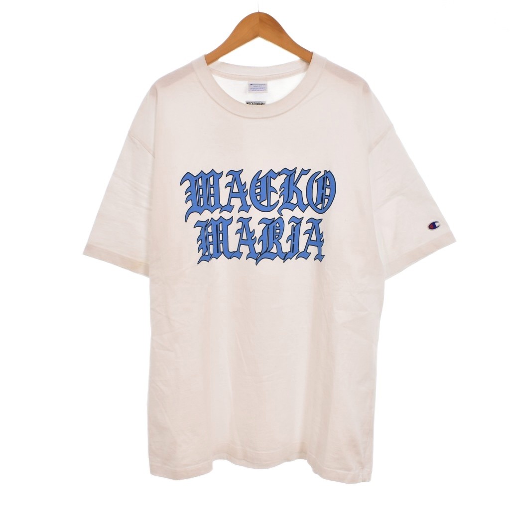 【中古】ワコマリア WACKO MARIA 26SS Champion Heavy Weight T-Shirt チャンピオン ヘビーウェイト Tシャツ 半袖 ロゴ プリント L 白 ホワイト C8-D335 ☆AA★ メンズ 【ベクトル 古着】 260716｜ブランド古着の買取販売ベクトル