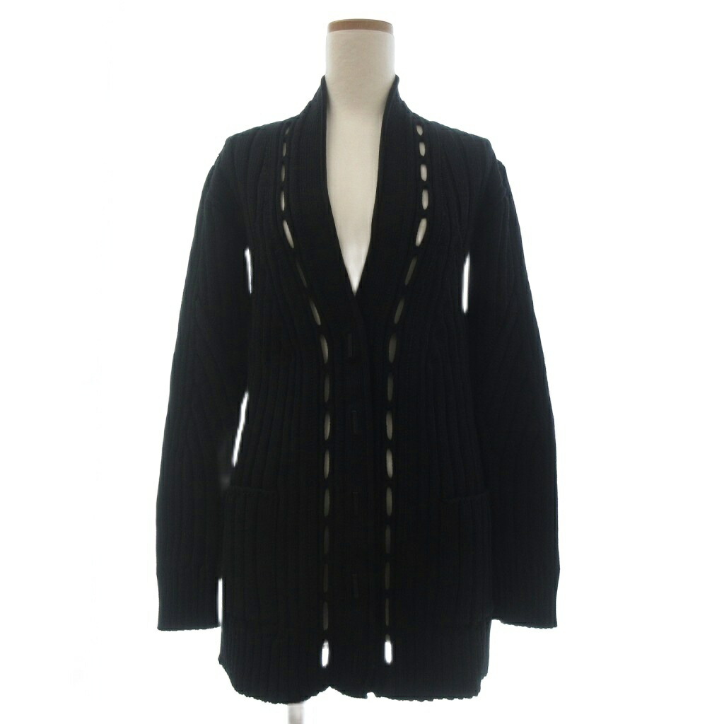 【中古】ジバンシィ GIVENCHY 美品 ジレー 編み物 V素っ首 長袖 XS 黒 黒いこと ■GY14 レディース 【ベクター 古着】 251225
