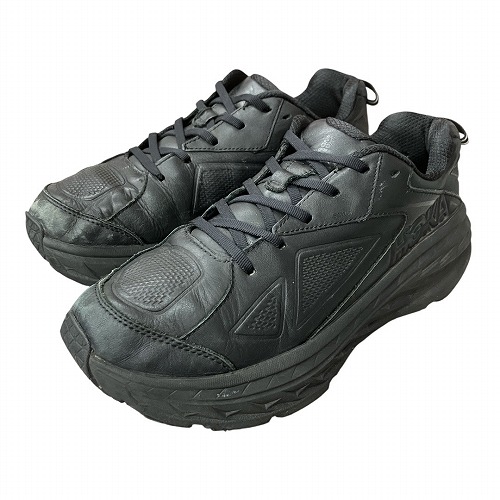 【中古】ホカオネオネ HOKA ONE ONE M BONDI LTR WIDE ボンダイ ワイド レザー スニーカー 黒 ブラック 26.5cm F27219J メンズ 【ベクトル 古着】 250803