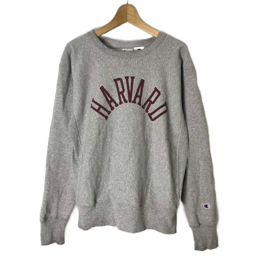【中古】チャンピオン CHAMPION HARVARD スウェット トレーナー プリント クルーネック XL グレー メンズ 【ベクトル 古着】 250811