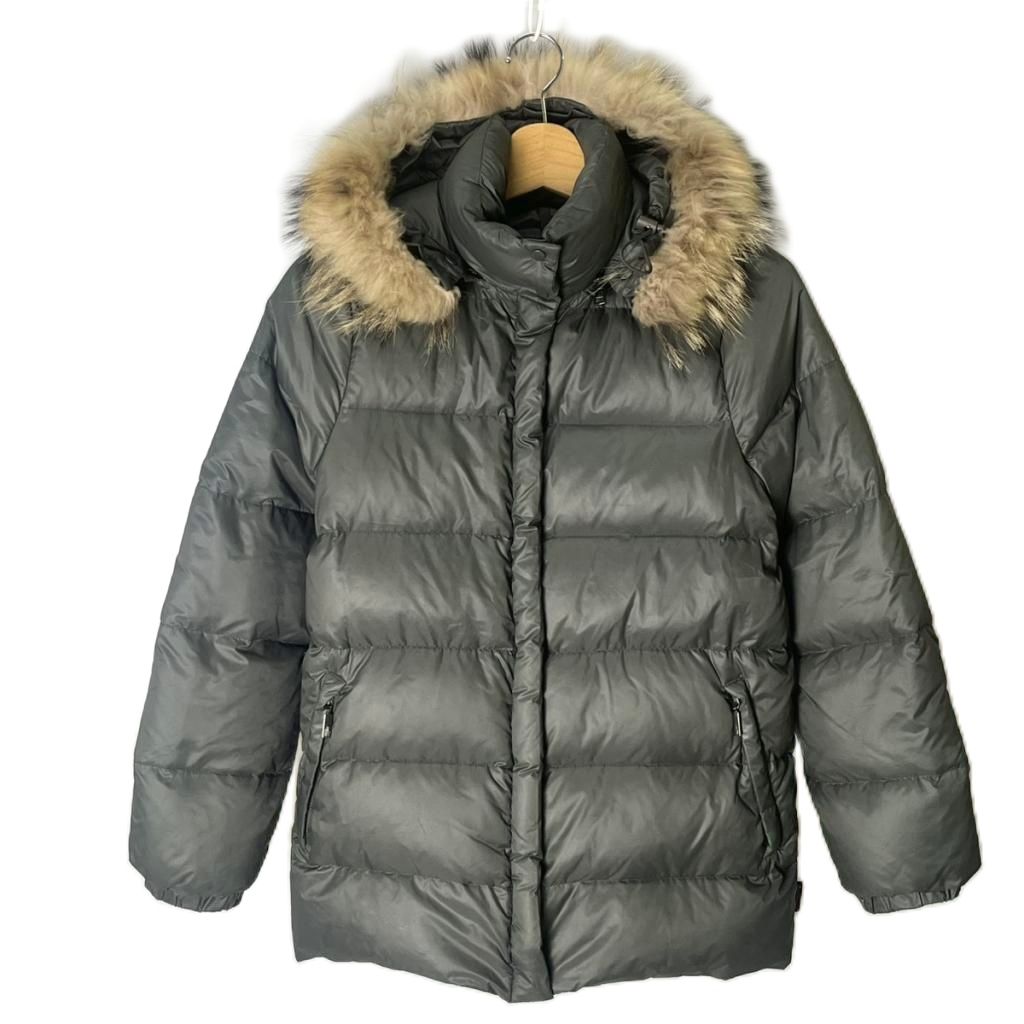 【中古】モンク軌跡 MONCLER 茶曳き船 落ちこむ上衣 ボンネット付き添い人 毛革 ナイロン 00 カーキ レディース 【ベクター 古着】 250811