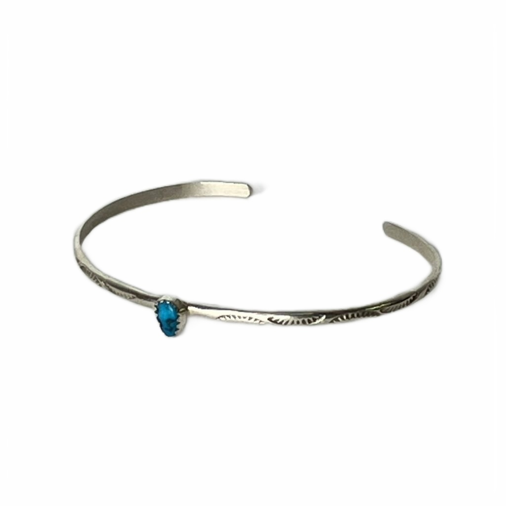 【中古】ターコイズシルバーバングル スタンプワーク sterling刻印 USA刻印 ブレスレッド アクセサリー シルバー ★AA☆ メンズ レディース 【ベクトル 古着】 250831