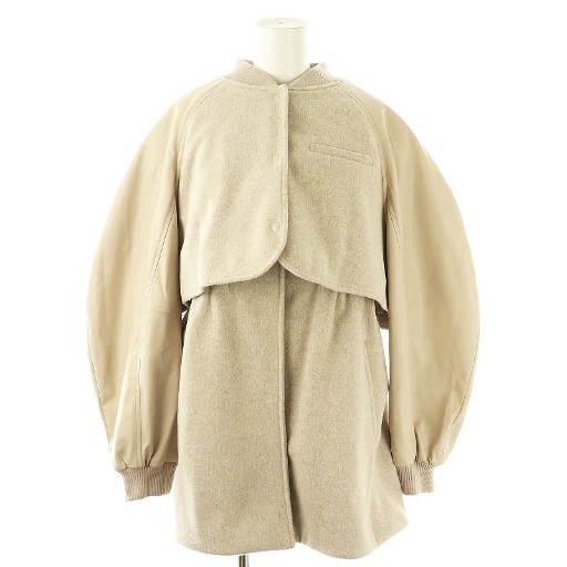 【中古】アメリヴィンテージ Ameri VINTAGE UND LAYERED STADIUM JUMPER ジャケット スタジャン ベスト レイヤード S ベージュ /MI ■OS レディース 【ベクトル 古着】 250915