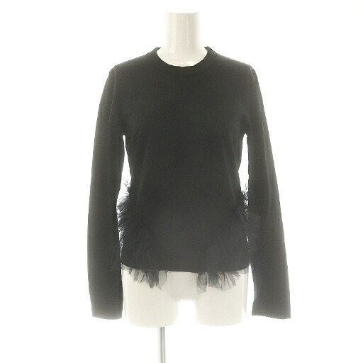 【中古】ノワールケイニノミヤ kei ninomiya コムデギャルソン COMME des GARCONS AD2024 ポンチ×チュールカットソー XS 黒 ブラック 3N-T017 /MI ■OS レディース 【ベクトル 古着】 250915