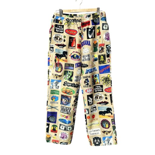 【中古】シュプリーム SUPREME GORE-TEX stickers pant ゴアテックス ステッカー ズボン下 テーパードパンツ たわい無い 総柄 S ベージュ マルチ色つや メンズ 【ベクター 古着】 250919