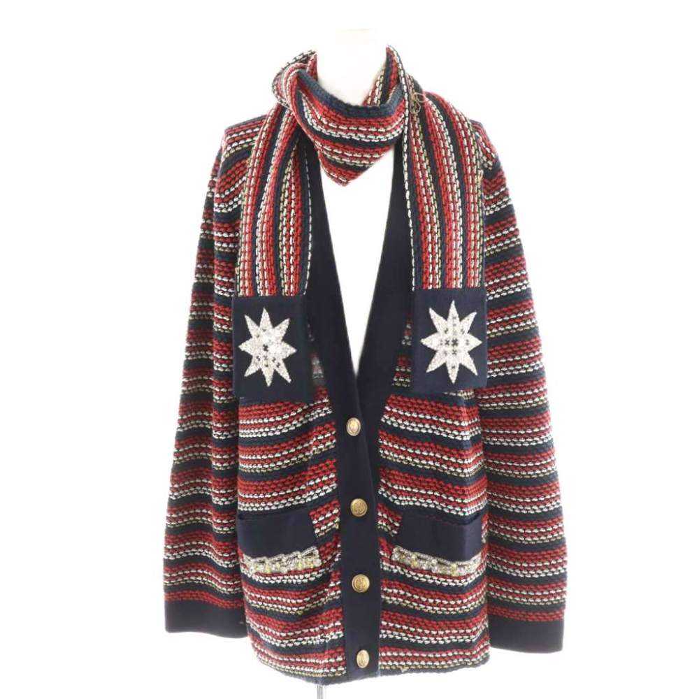 【中古】グッチ GUCCI ツイードビジューニットジャケット M マルチ色つや 519842 /DO ■os レディース 【ベクター 古着】 260122