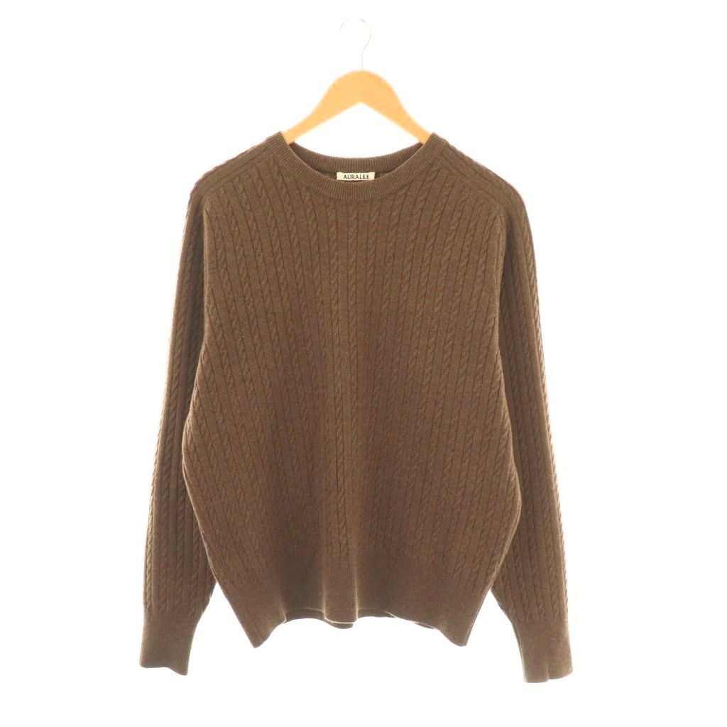 【中古】オーラリー AURALEE A25AP02WA SUPER FINE WOOL ARAN KNIT P/O ニット セーター 長袖 ウール 4 茶 /NR ■OS ■SH メンズ 【ベクトル 古着】 260205 27,235円
