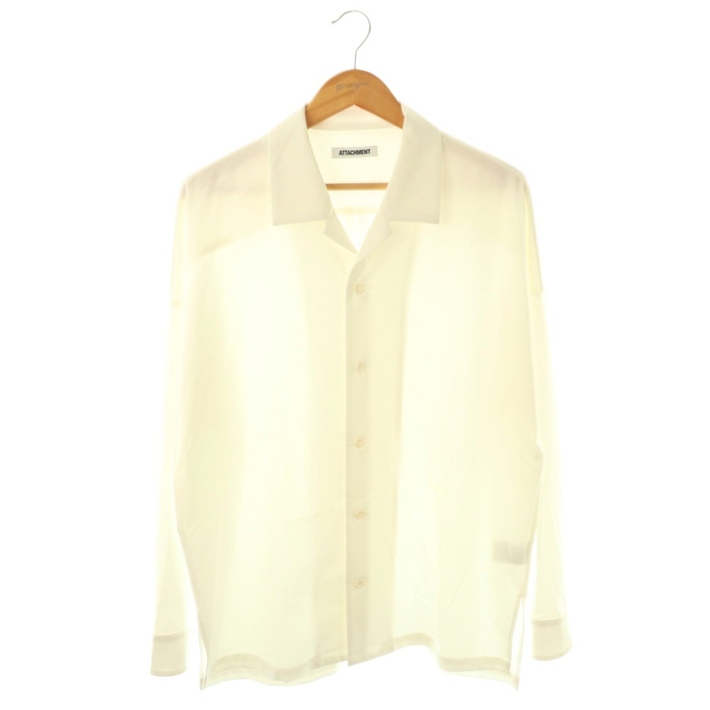 【中古】アタッチメント ATTACHMENT 24AW PE/RY STRETCH TROPICAL OVERSIZED OPENCOLLAR L/S シャツ オープンカラー 2 ホワイト /CX ■OS メンズ 【ベクトル 古着】 260308