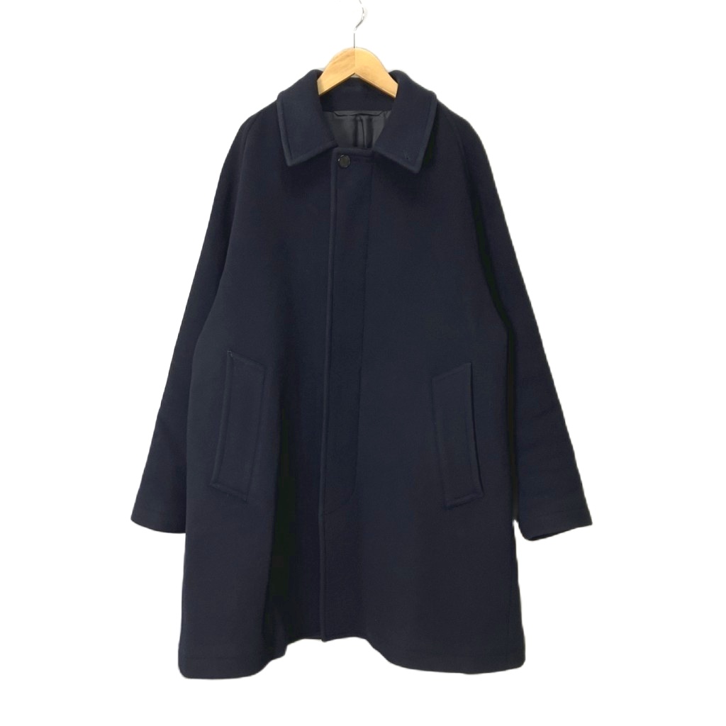 【中古】トゥモローランド TOMORROWLAND SUPER120’Sウール ショートベロア バルカラーコート コート M ネイビー 63-09-55-09103 メンズ 【ベクトル 古着】 260314