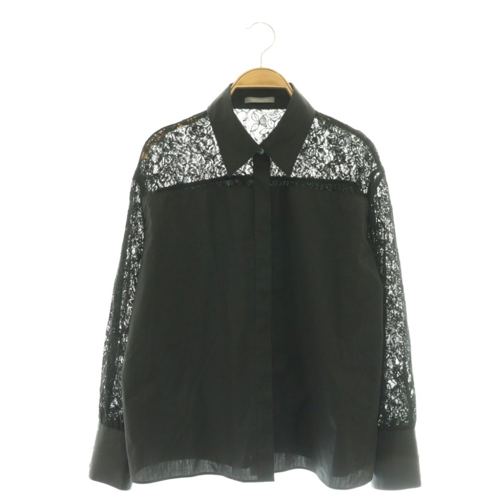 【中古】セオリーリュクス theory luxe 25SS LUXE COTTON ELLENA レース切替シャツ ブラウス 40 ブラック /CX ■OS レディース 【ベクトル 古着】 260330