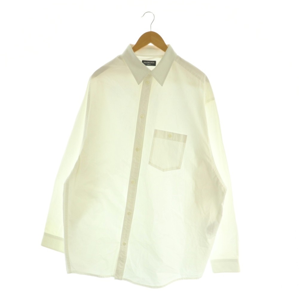 【中古】バレンシアガ BALENCIAGA UNIFIT オーバーシャツ 長袖 M 白 662977 /MI ■OS ユニセックス メンズ レディース 【ベクトル 古着】 260330|ブランド古着の買取販売ベクトル
