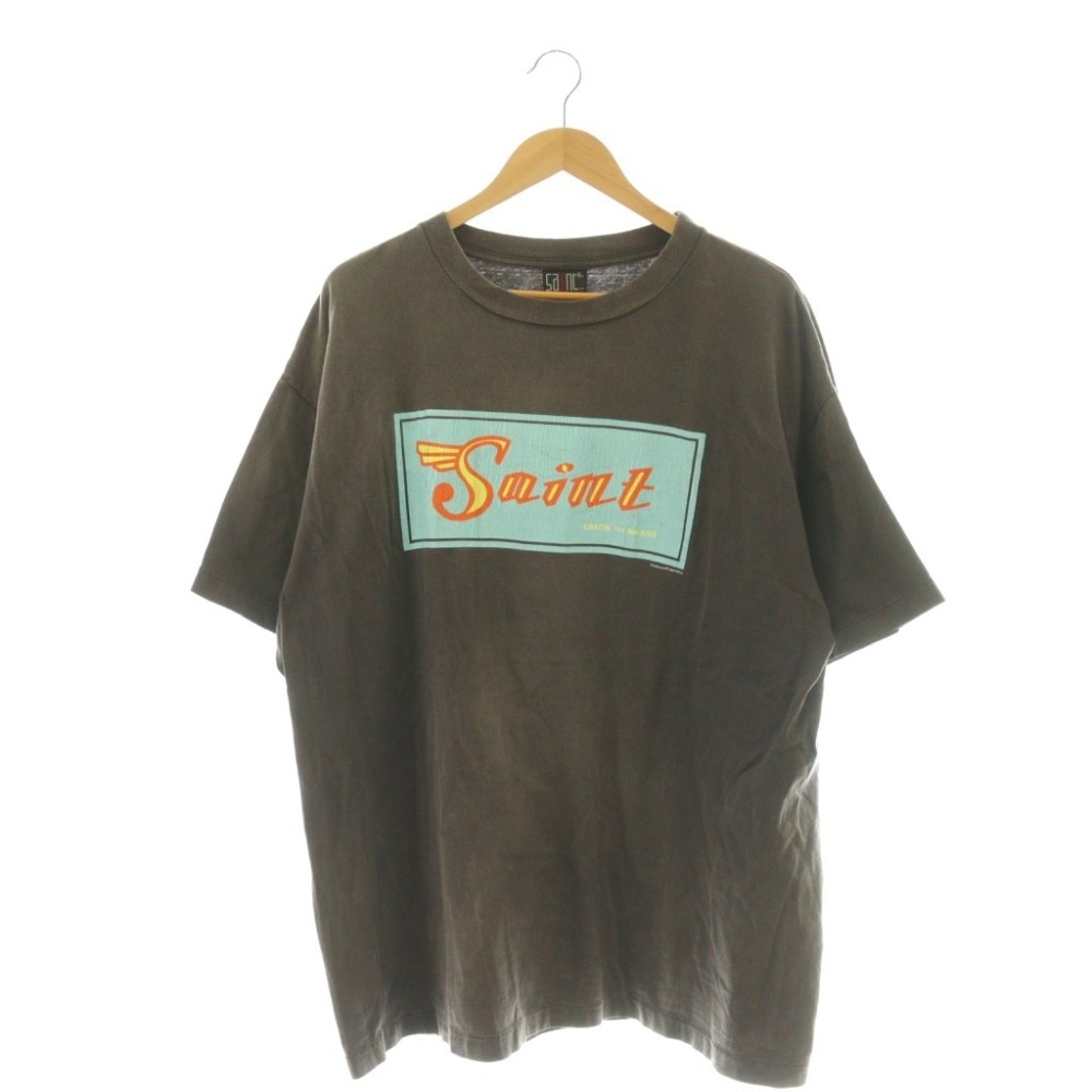 【中古】セントマイケル SAINTMICHAEL SS TEE TROMPE LE MND Tシャツ22SS加工 カットソー プリント XXL チャコール /CX ■OS メンズ 【ベクトル 古着】 260330
