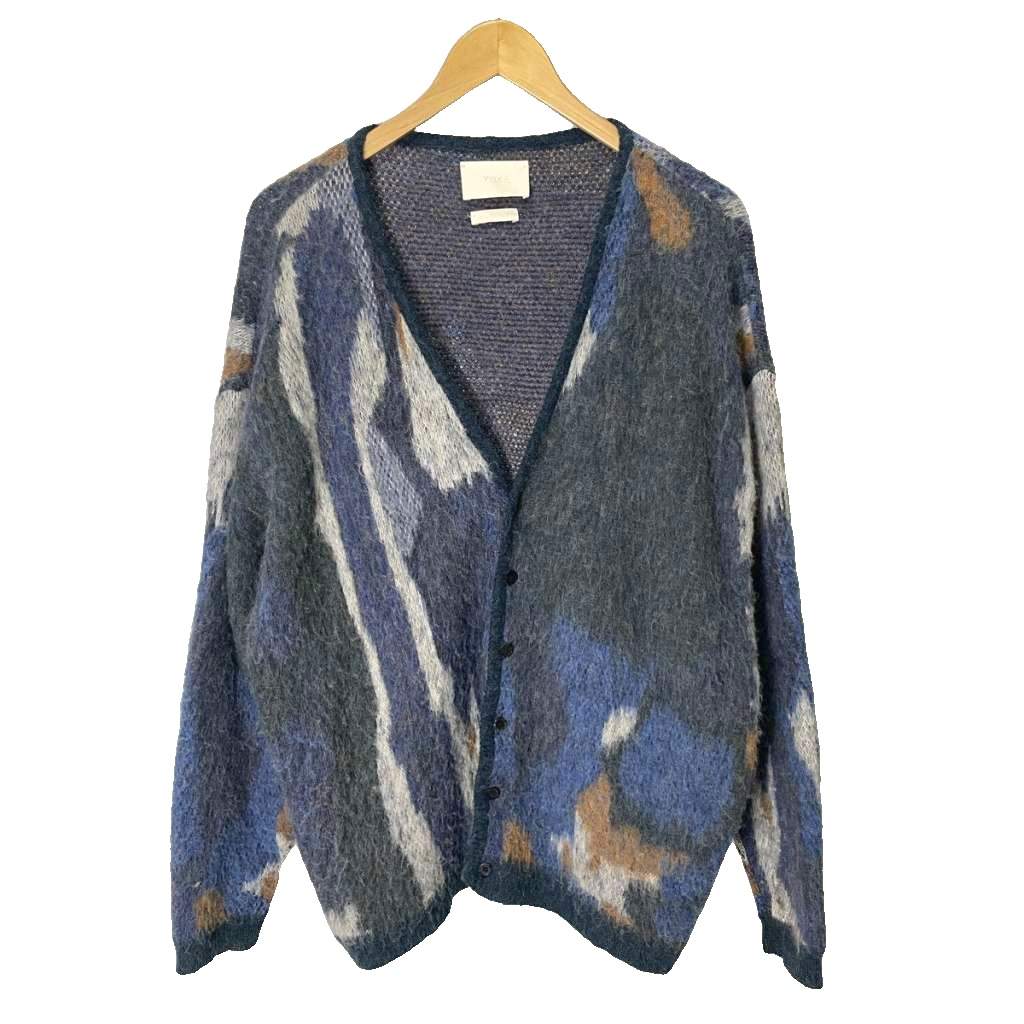 【中古】ヨーク YOKE ROTHKO JACQUARD CARDIGAN ジャかばい立て ジレー アルパカ 長袖 YK21AW0284S 2 青色 マルチ色合い メンズ 【ベクター 古着】 260402