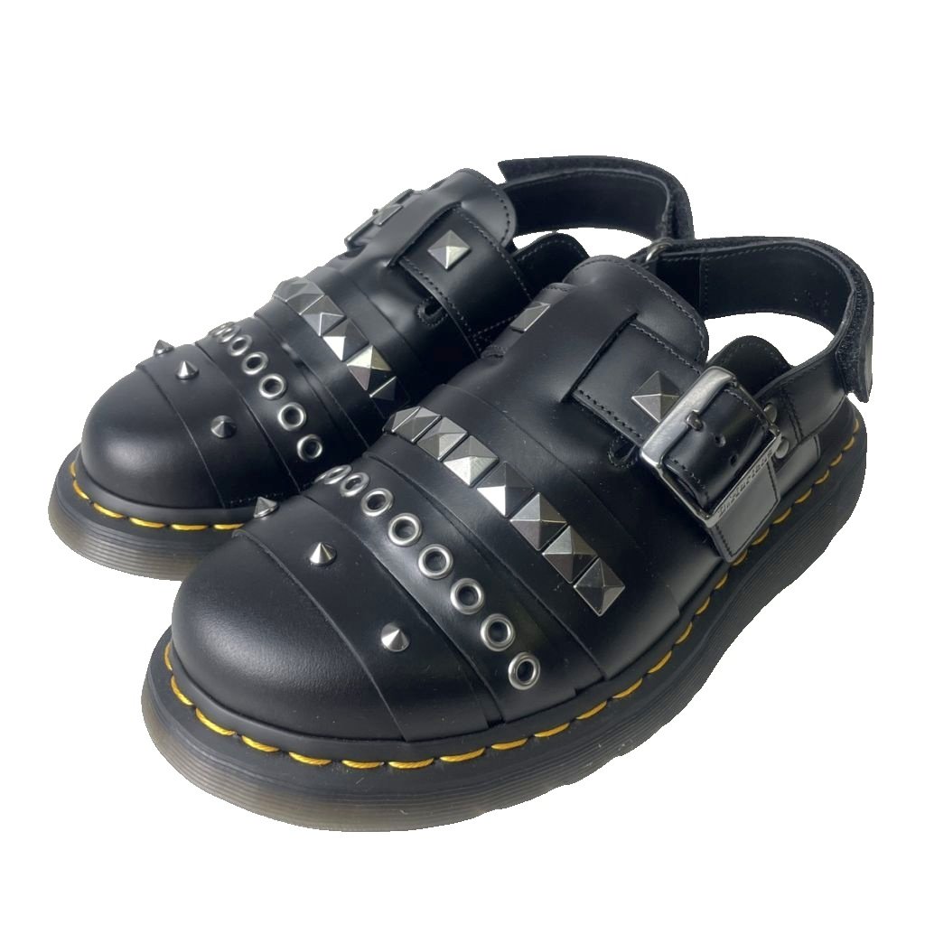 【中古】お医者さんマーチン DR.MARTENS Jorge 2 Hardwear Mule Black サンダル スタッズ ミュール なめし革 UK 6 黒いこと メンズ 【ベクター 古着】 260522