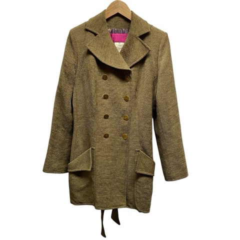 【中古】クリスチャンラクロワ CHRISTIAN LACROIX ベルテッドコート ダブルブレスト 金ボタン Pコート アウター 38 Mサイズ相当 カーキ レディース 【ベクトル 古着】 251219|ブランド古着の買取販売ベクトル