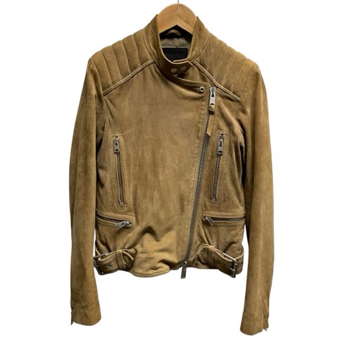 【中古】オールセインツ ALLSAINTS レザージャケット シングルライダース ゴートレザー ヤギ革 36 Sサイズ相当 キャメル レディース 【ベクトル 古着】 260212