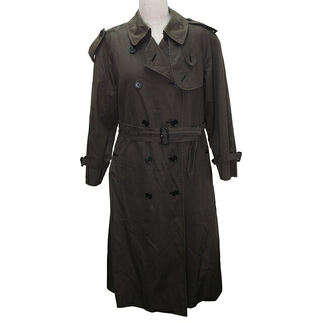 【中古】赤ちょうちんバリー BURBERRY 長袖 トレンチコート ロング ラインドライブ付 羊毛 三尺帯 7AR S大きさ好いかげんに 赤銅色系 1014 レディース 【ベクター 古着】 251014