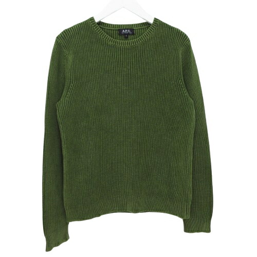 【中古】アーペーセー A.P.C. 長袖 編み物 スウェーター トップス 綿織物 労働者の一団のど首 S大きさ 緑であること系 ?407610 0514 レディース 【ベクター 古着】 260514