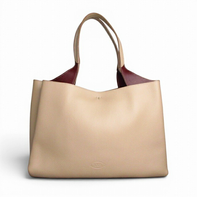 【中古】トッズ TOD'S LEATHER BAG レザーバッグ ハンドバッグ ベージュ&times;ボルドー E05070126319 レディース 【ベクトル 古着】 260522｜ブランド古着の買取販売ベクトル 44,395円