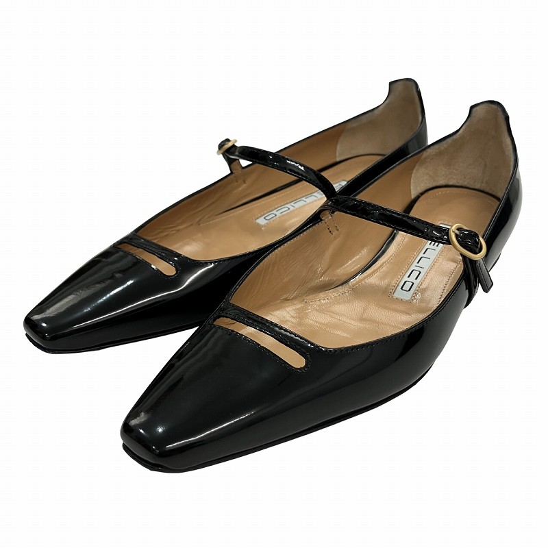 PELICO パンプス　フラット　レザー　ブラック　サイズ37 楽天市場】PELLICO ペリーコ パンプス ブラック 黒 37 1/2(24.5