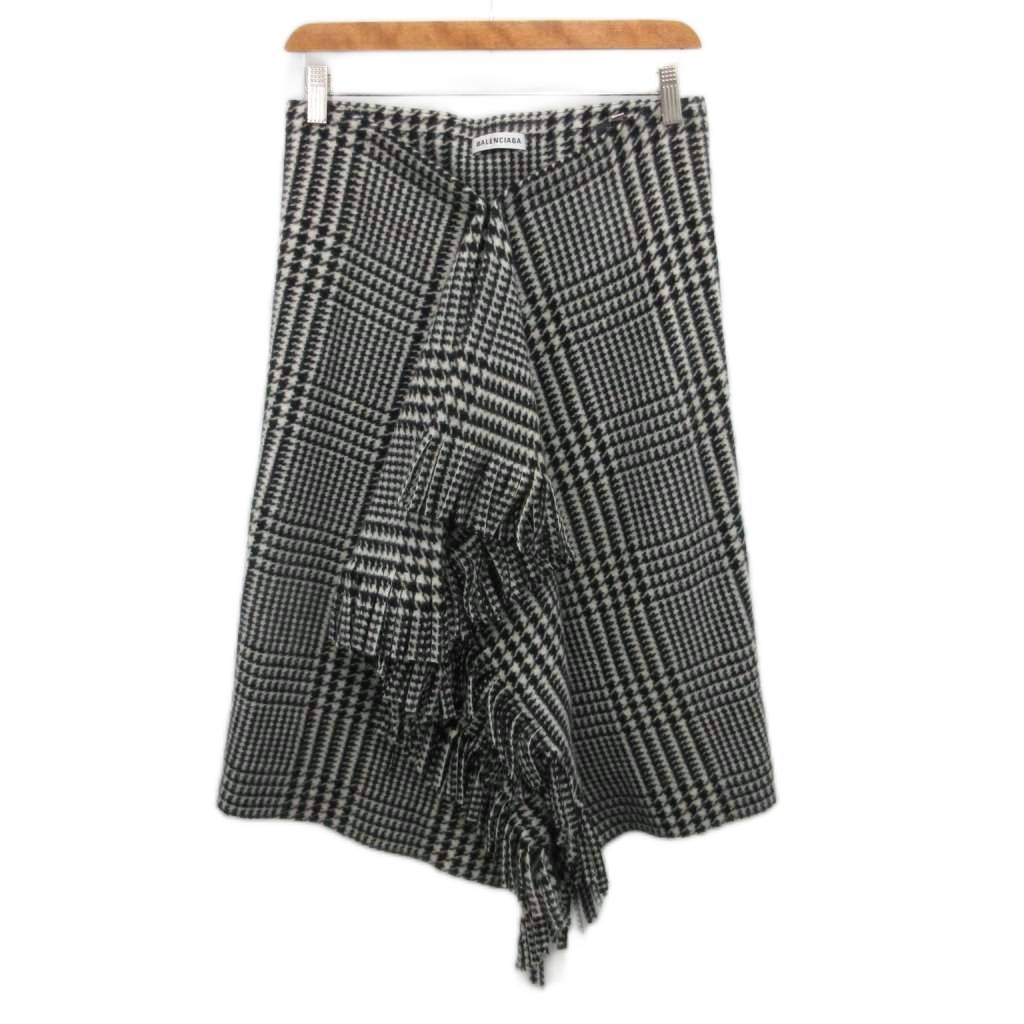 楽天市場】バレンシアガ スカート レディース 千鳥格子 アシンメトリー