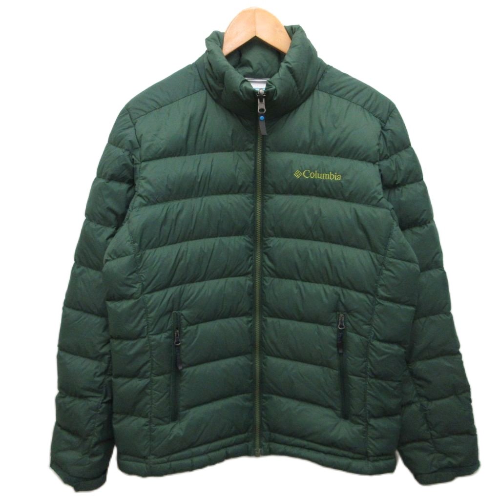 【中古】コロンビア Columbia ダウンジャケット ジップアップ スタンドカラー S 緑 グリーン PM5429 ■IBO91 メンズ 【ベクトル 古着】 260303
