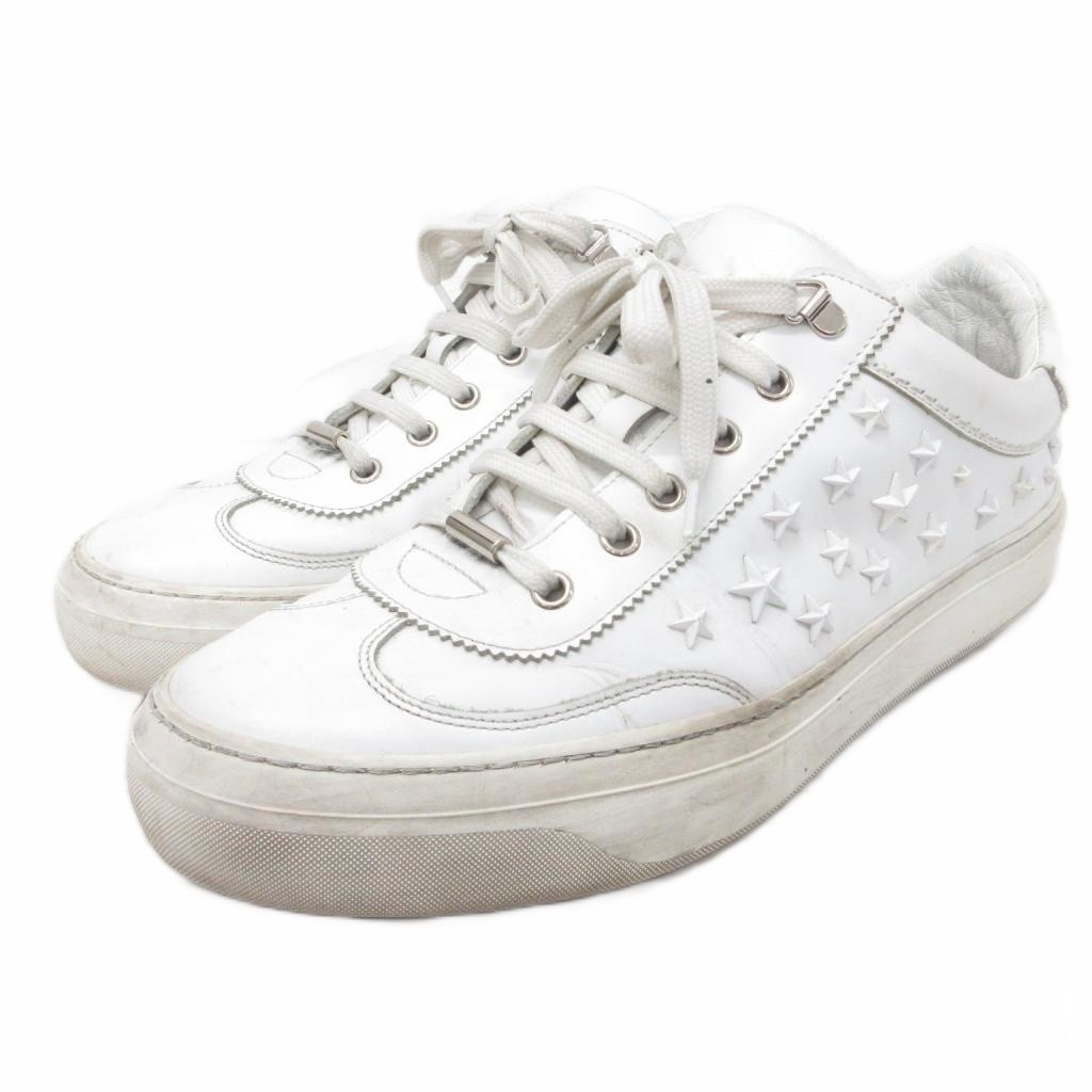 【中古】ジミーチュウ JIMMY CHOO スタースタッズ スニーカー ローカット シューズ 靴 星 43 28cm 白 ホワイト ■IBO91 メンズ 【ベクトル 古着】 260313