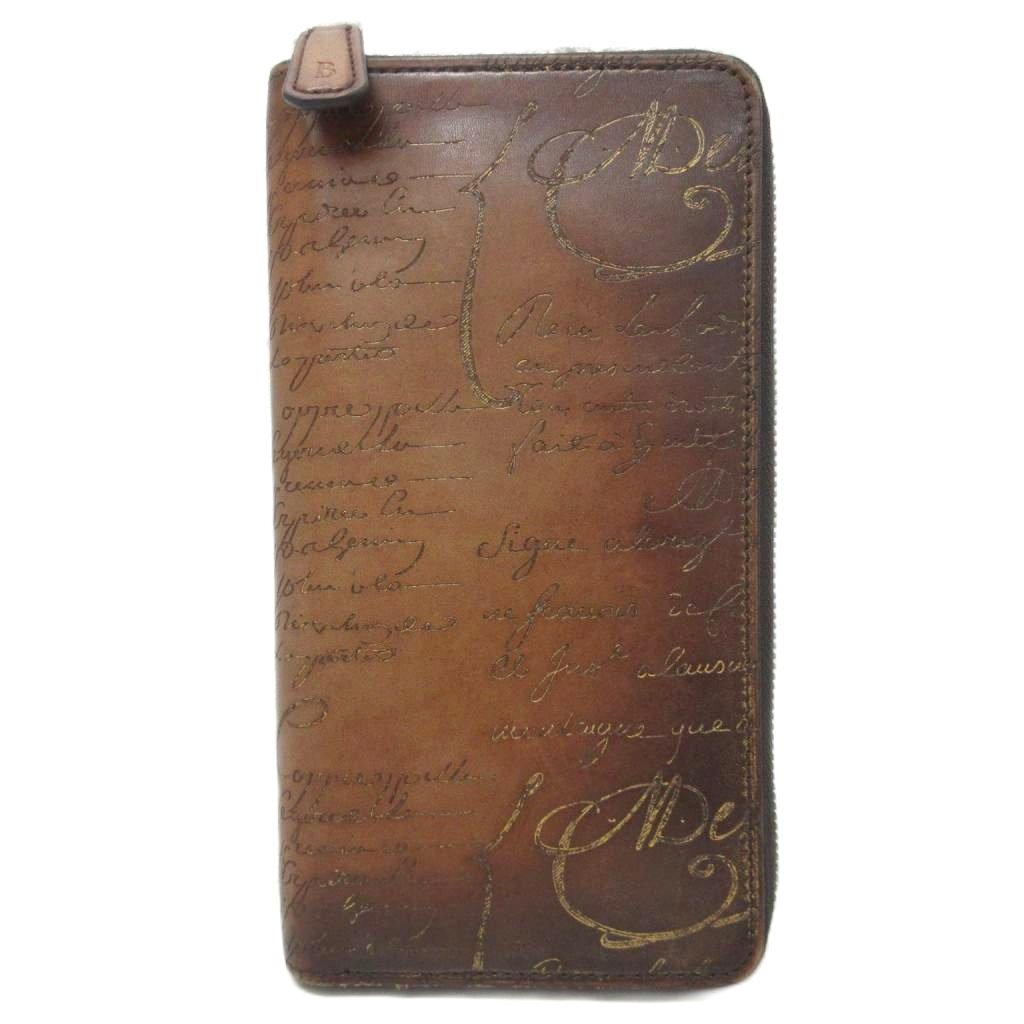 【中古】ベルルッティ Berluti 美品 カリグラフィー イタウバ 長財布 ウォレット ラウンドジップ 小銭入れ有 皮革 茶 ブラウン メンズ 【ベクトル 古着】 260314｜ブランド古着の買取販売ベクトル