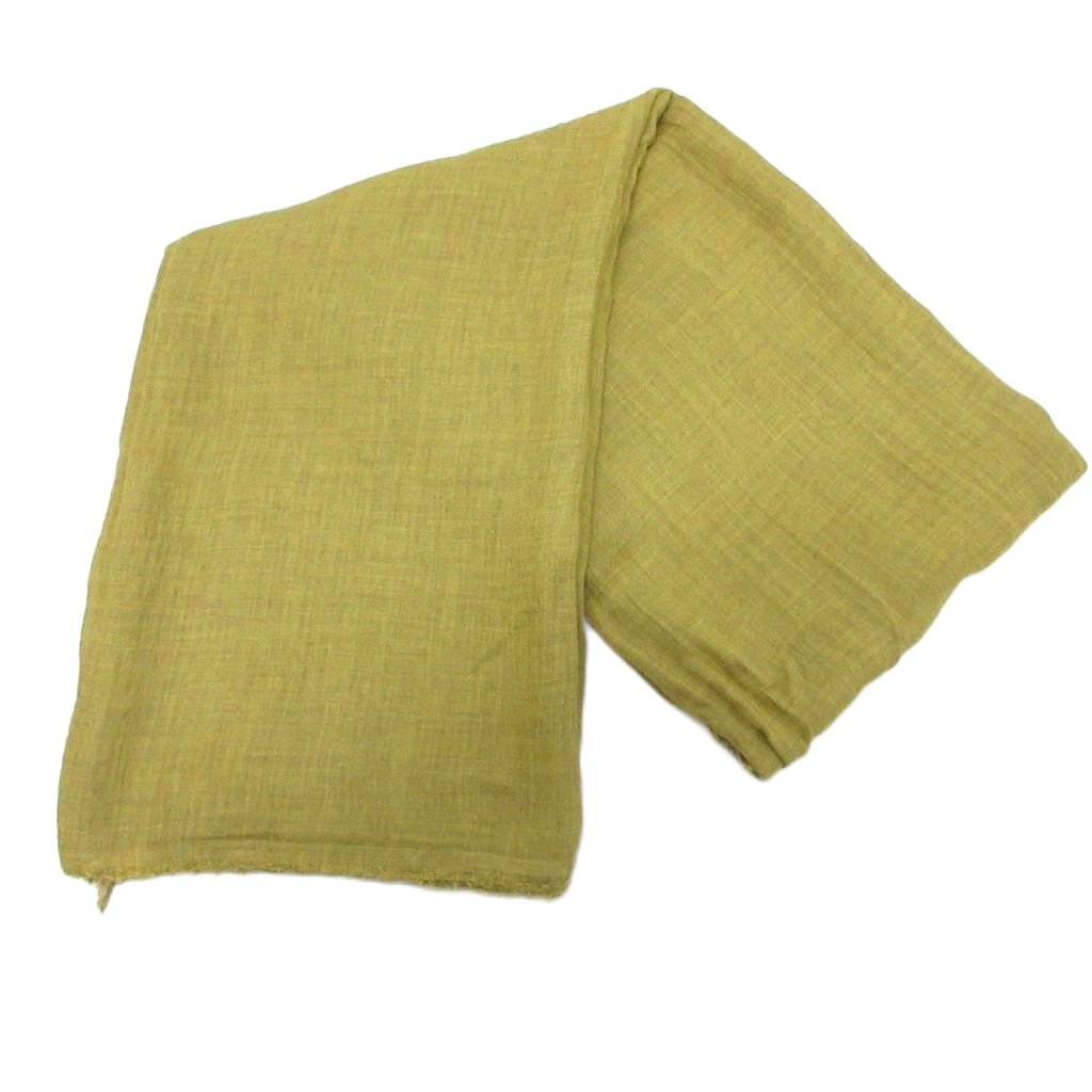 【中古】ファリエロサルティ Faliero Sarti 大判ストール スカーフ カシミヤ混 ウール 200×150 黄 イエロー レディース 【ベクトル 古着】 260403