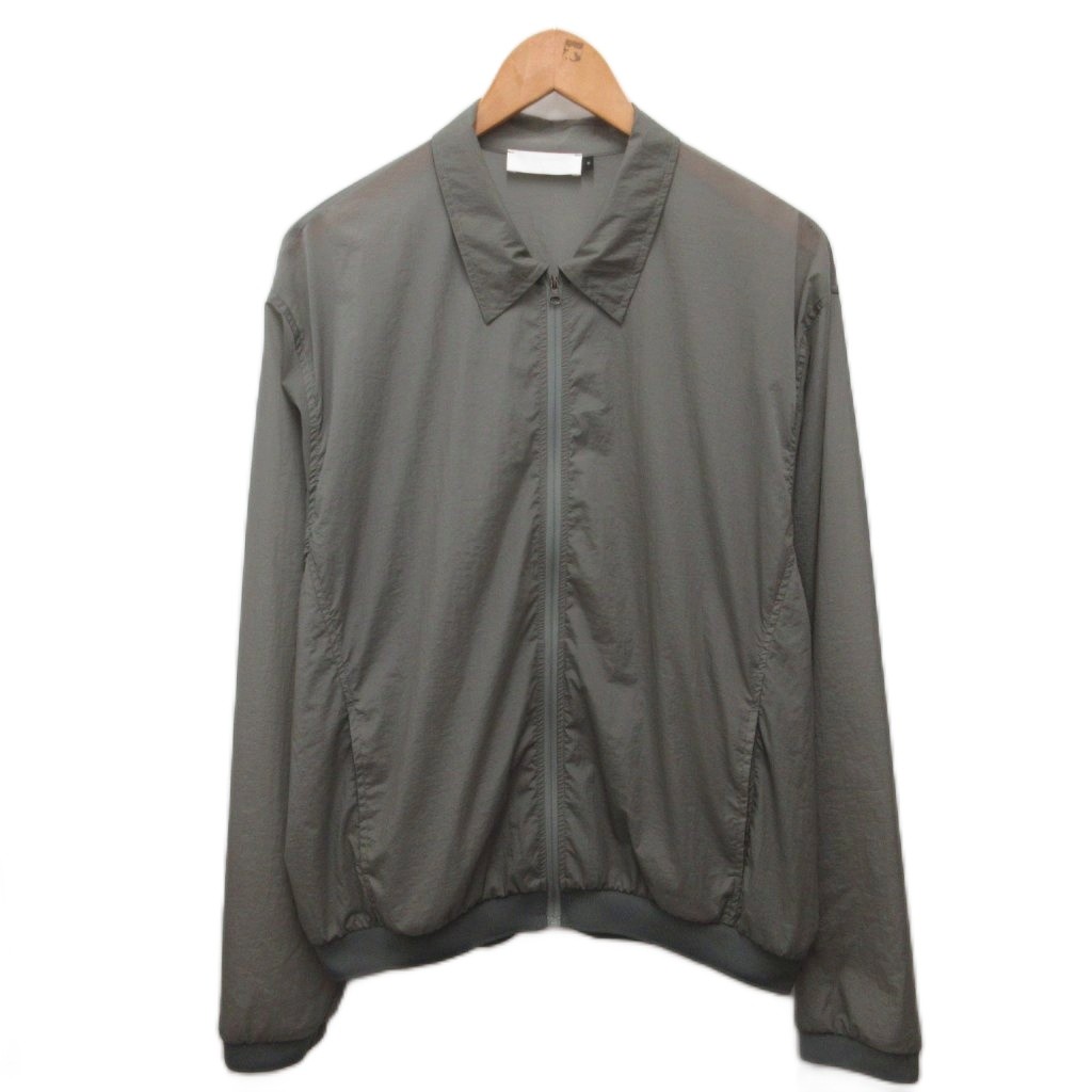 【中古】アモーメント AMOMENTO 美品 25SS SHEER ZIP UP SHIRTS プルオーバー 長袖 ジップアップ シアー 上衣 上衣 M 薄墨色 AM25SSM05SHGYM メンズ 【ベクター 古着】 260415