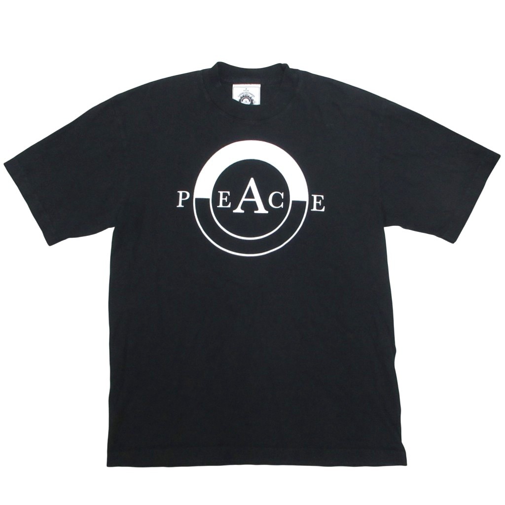【中古】anarchic adjustment アナーキックアジャストメント 刷り上げるプルオーバー カットソー 半袖 PEACE M 黒 黒いこと メンズ 【ベクター 古着】 260505