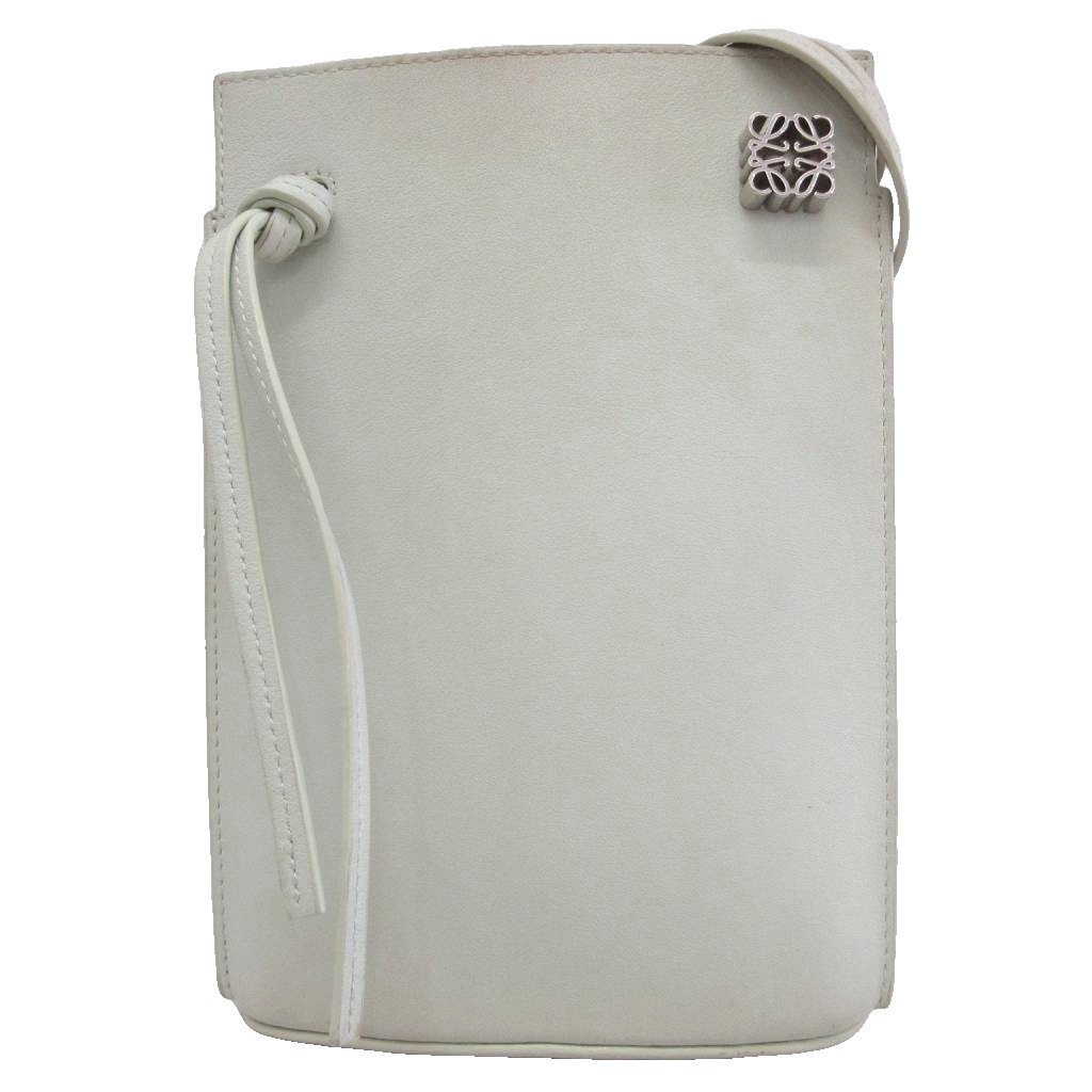 【中古】ロエベ LOEWE ダイス型衣嚢 Dice Pocket アナ瓦 ショルダーバッグ なめし革 なめし革 ロゴタイプ金具 ペパーミント緑であること ☆AA★ レディース 【ベクター 古着】 260520
