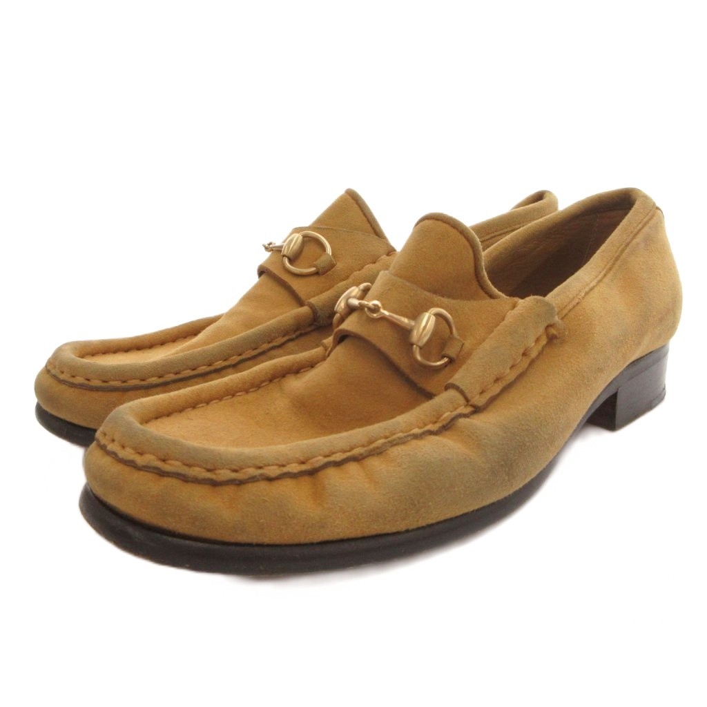 【中古】グッチ GUCCI ホースビット ローファー スリッポン スエード 38 ベージュ /FF ■IBO100 レディース 【ベクトル 古着】 260707｜ブランド古着の買取販売ベクトル