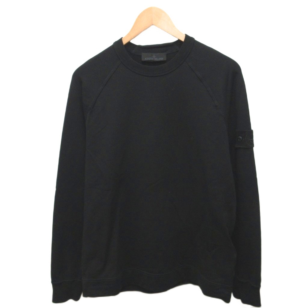 【中古】ストーンアイランド STONE ISLAND S.I. GHOST スウェット トレーナー ラグラン ロゴパッチ 黒 ブラック L1S156100064S00F3 メンズ 【ベクトル 古着】 260703|ブランド古着の買取販売ベクトル