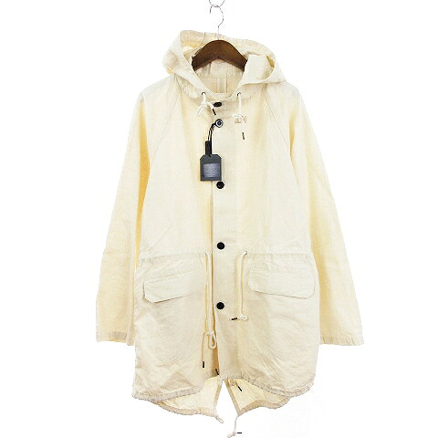 【中古】未使用品 ウティ Outil タグ付き 23SS MANTEAU BIDOS モッズコート フィールドジャケット M-51 フィッシュテール リネン OU-T013 アイボリー 白系 3 L位 メンズ 【ベクトル 古着】 241111