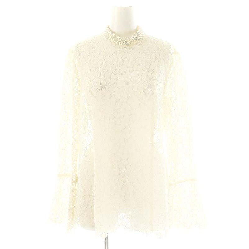 【中古】ルルウィルビー Loulou Willoughby 25SS パールネックレースブラウス 2 アイボリー /MI ■OS レディース 【ベクトル 古着】 250626