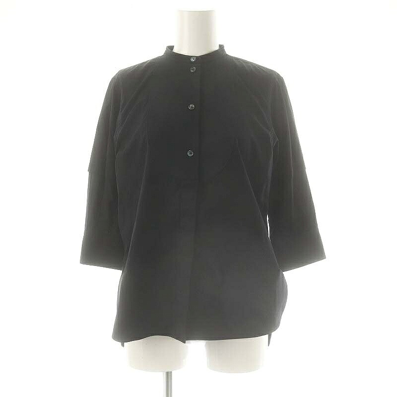 【中古】セリーヌ CELINE フィービー期 2 0AZ4/6262 バンドカラーハーフスリーブシャツ 36 紺 /MI ■os レディース 【ベクター 古着】 250726