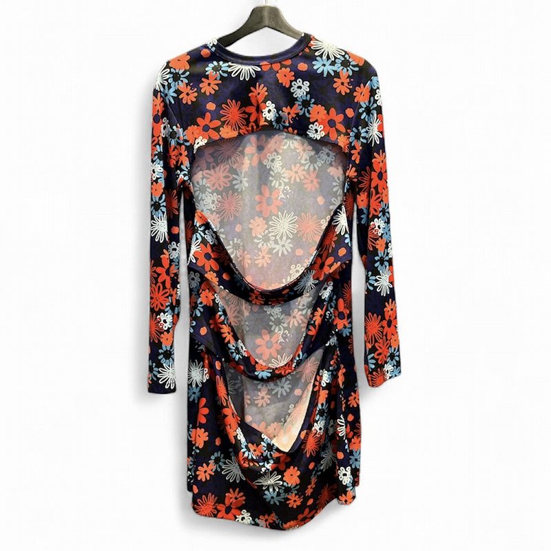 【中古】コムデギャルソンオムプリュス COMME des GARCONS HOMME PLUS 20AW チュニック カットソー 長袖 花柄 S 赤 レッド 紺 ネイビー　 メンズ 【ベクトル 古着】 250905