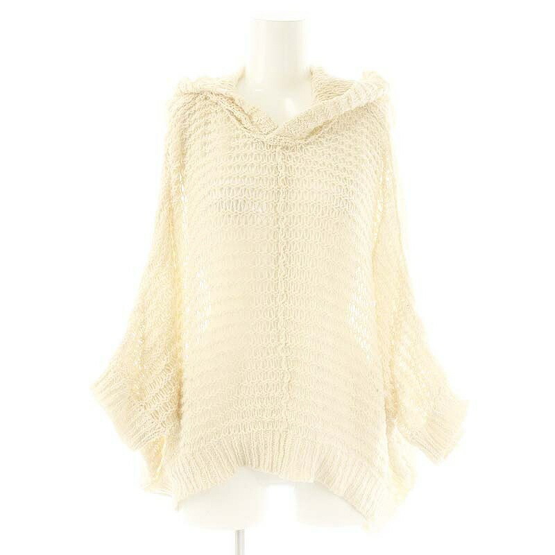 【中古】ワイズ Y\u0027s ヨウジヤマモト DAMAGE PROCESSED STRIPE JERSEY HOODED PULLOVER 編み物パーカー ティーシャツ 2 ともし火ベージュ /ES ■os ■SH レディース 【ベクター 古着】 250915