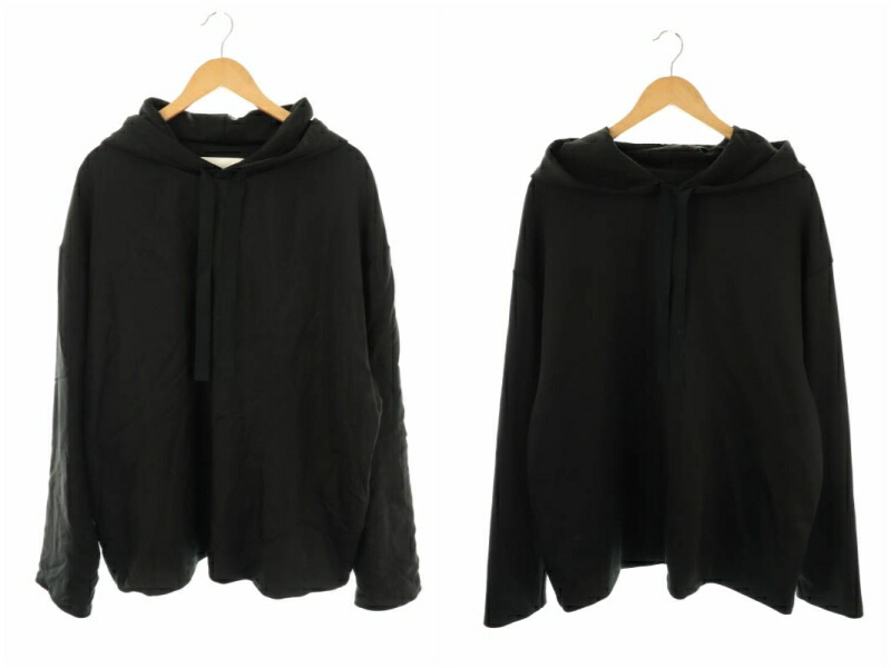 【中古】ジルサンダー JIL SANDER ロゴ刺繍リバーシブル巾着パーカー プルオーバー 黒 /MI ■OS ■AD メンズ 【ベクトル 古着】 250915|ブランド古着の買取販売ベクトル