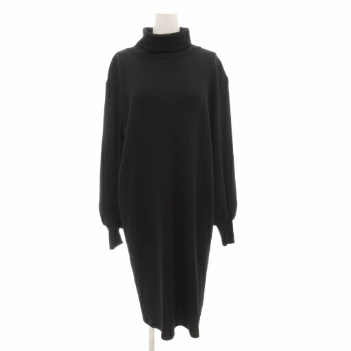 【中古】ディオール Christian Dior プレタポルテ pret a porter ヴィンテージ 衣裳 編み物 タートルネック 長袖 ひざ丈 M 黒 黒いこと /AE ■GY47 レディース 【ベクター 古着】 251010