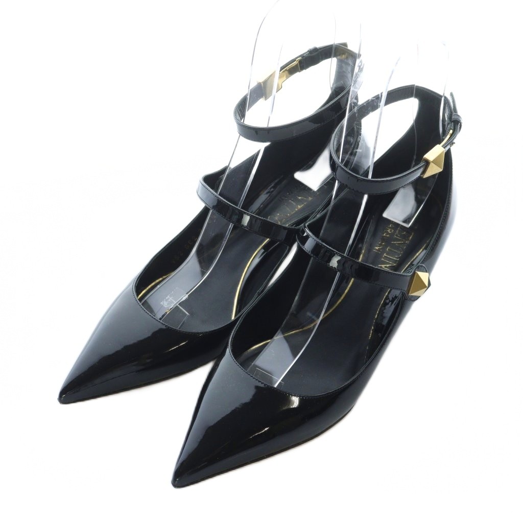 楽天市場】VALENTINO ロックスタッズ ストラップ ヒール パンプス 34 1