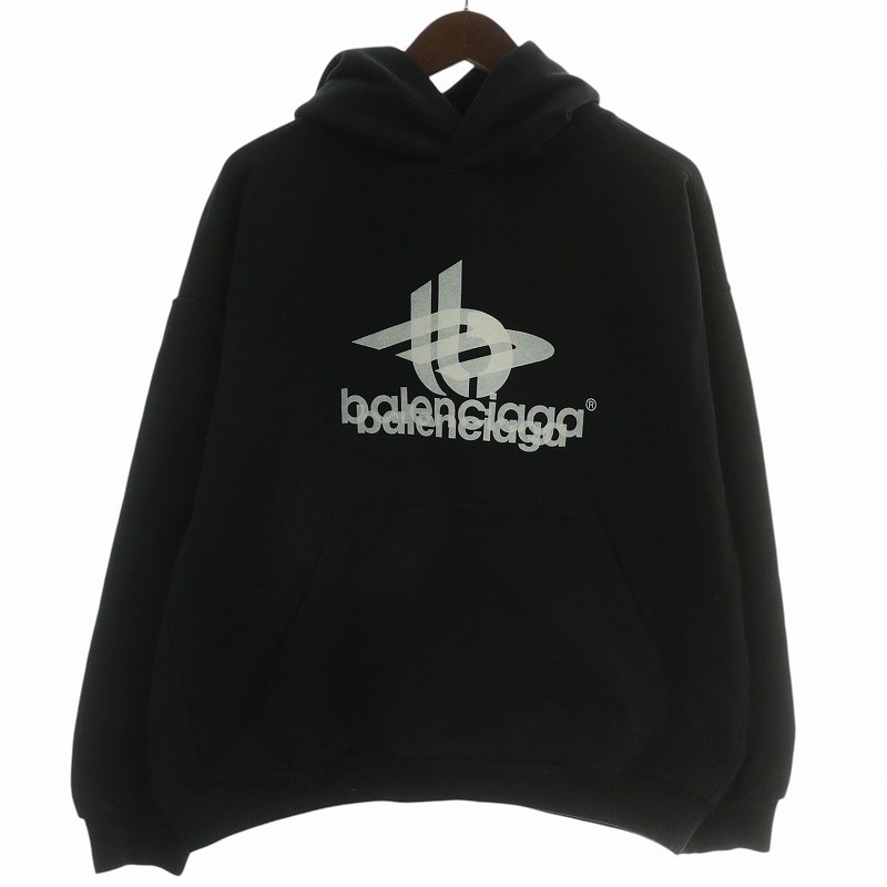 【中古】未使用品 バレンシアガ BALENCIAGA 23AW Layered Faded Hoodie タグ付き パーカー スウェット フーディー プルオーバー 長袖 ロゴ XS 黒 ブラック 767877 TPVF3 /KW ■GY18 メンズ レディース 【ベクトル 古着】 260114｜ブランド古着の買取販売ベクトル 61,105円